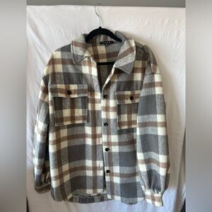 Fore plaid shacket